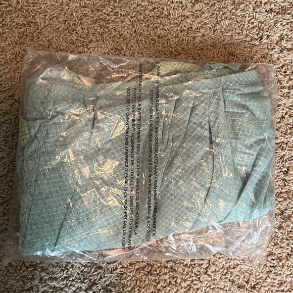 We Are HAH Kim On Lace Boho Ruffle Top Blue Green Size M - Picture 6 of 9